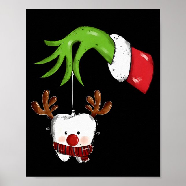 Zahn Zahnarzt Dental Sofortige Zähne Weihnachten R Poster (Vorne)