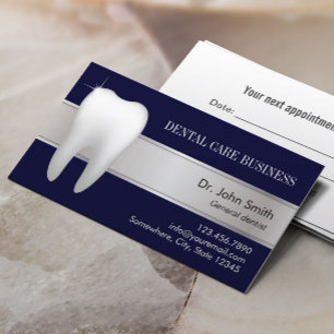 Zahnarzt Beruflich Navy Blue Zahnarzt Terminkarte