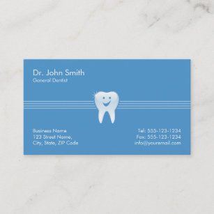 Zahnarzt-blauer glänzender lächelnder Zahn Terminkarte