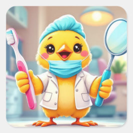 Zahnarzt Chick Aufkleber 