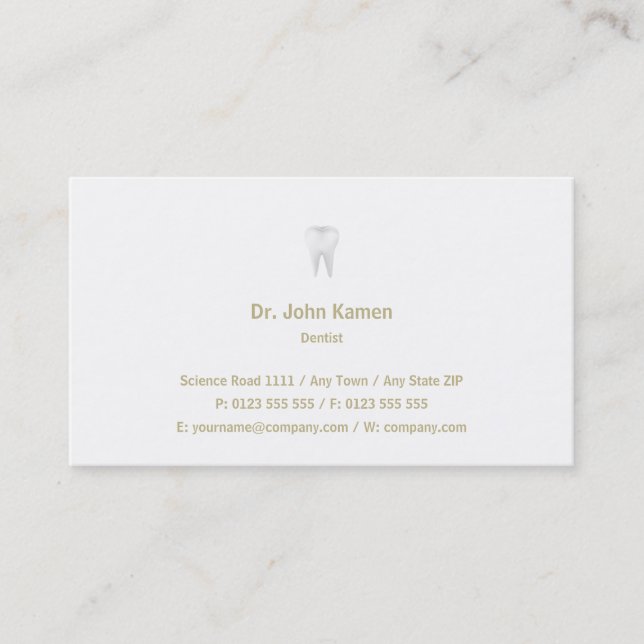 Zahnarzt | Classic Gold Business Card Visitenkarte (Vorderseite)