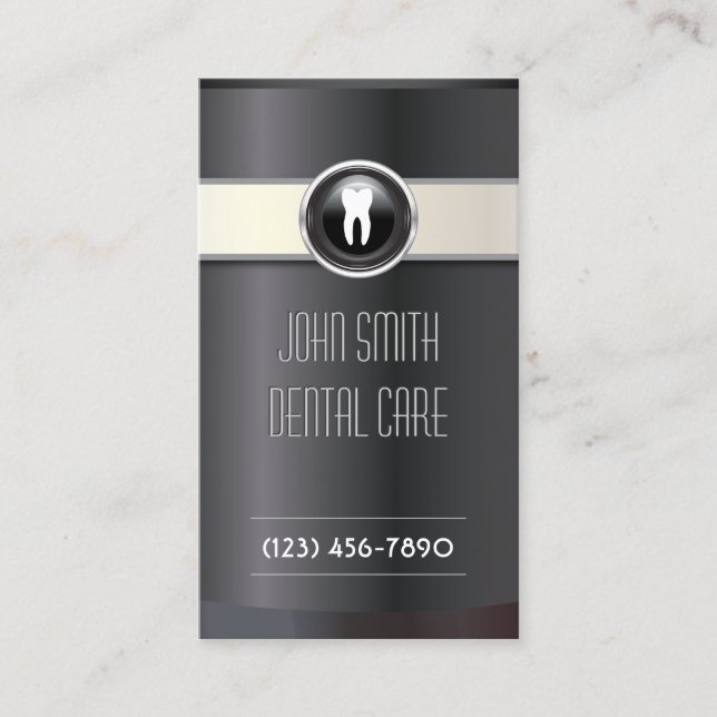 Zahnarzt Elegant Black Dental Care Visitenkarte (Vorderseite)