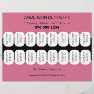 Zahnarzt, Flyer der Zahnmedizin mit Abriss der Zäh