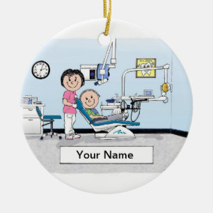 Zahnarzt - Frau Keramikornament