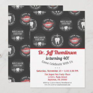 Zahnarzt Geburtstag Einladung Chalk Zahnärztliches