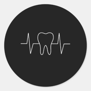 Zahnarzt Hebeat Ekg Zahnhygienisch Molar Tooth Runder Aufkleber