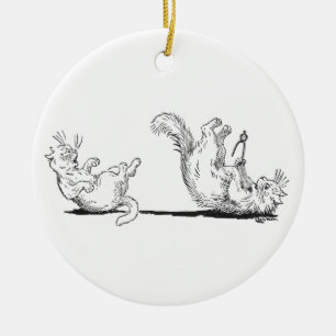 Zahnarzt-Katze extrahiert falschen Zahn Keramik Ornament