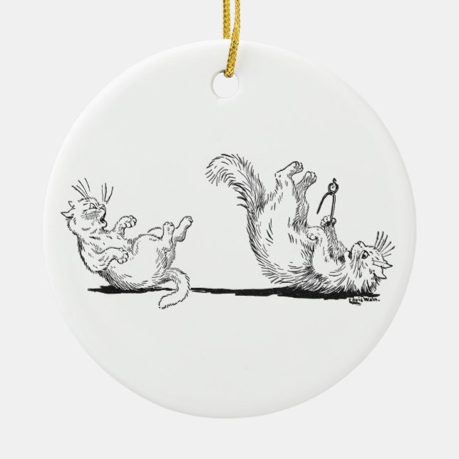 Zahnarzt-Katze extrahiert falschen Zahn Keramik Ornament (Vorne)