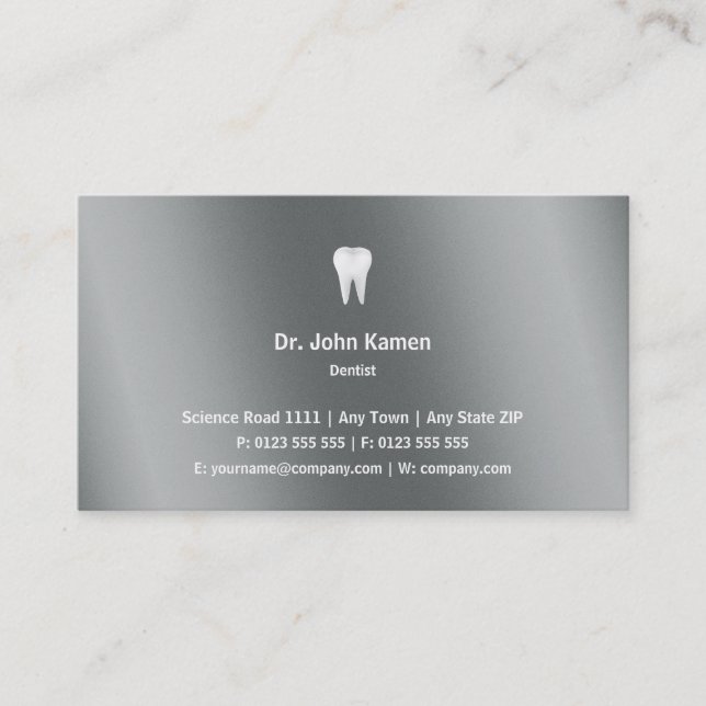 Zahnarzt | Klassischer Graphic Metallic Visitenkarte (Vorderseite)