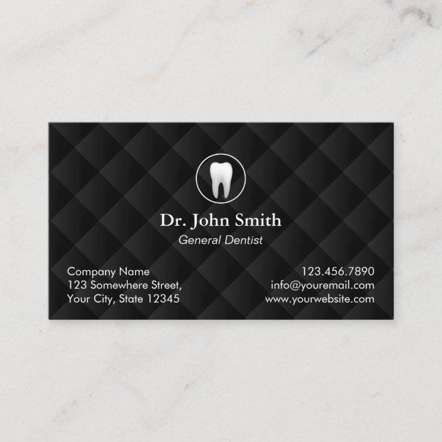 Zahnarzt Klassischer schwarzer Zahnarzt Terminkarte (Vorderseite)