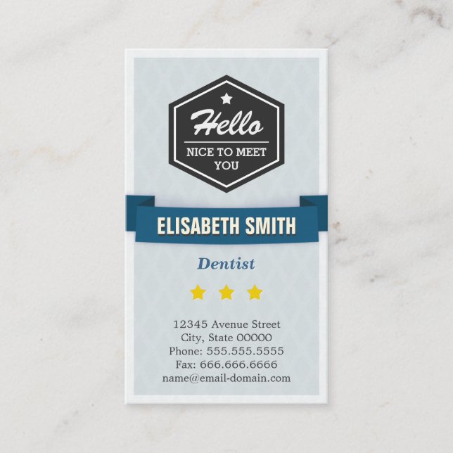 Zahnarzt - kreatives Retro Stilvoll Visitenkarte (Vorderseite)