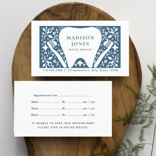 Zahnarzt-Logo Moderne Terminvereinbarung Visitenkarte