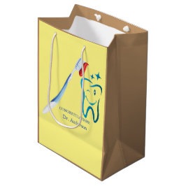 Zahnarzt Monogram Niedlich Toothbrush Happy Tooth Mittlere Geschenktüte