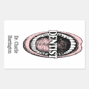 Zahnarzt-Nameaufkleber Rechteckiger Aufkleber