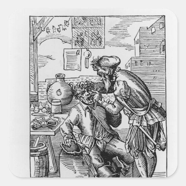 Zahnarzt Quadratischer Aufkleber (Vorderseite)