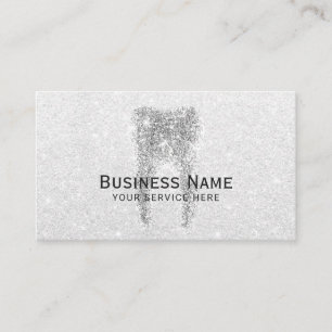 Zahnarzt Silver Glitzer Tooth Modernes Zahnbüro Terminkarte
