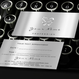 Zahnarzt Silver Logo Grau Ernennung Terminkarte