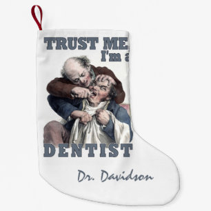 ZAHNARZT-Spaß-individueller Name WeihnachtsStrumpf Kleiner Weihnachtsstrumpf