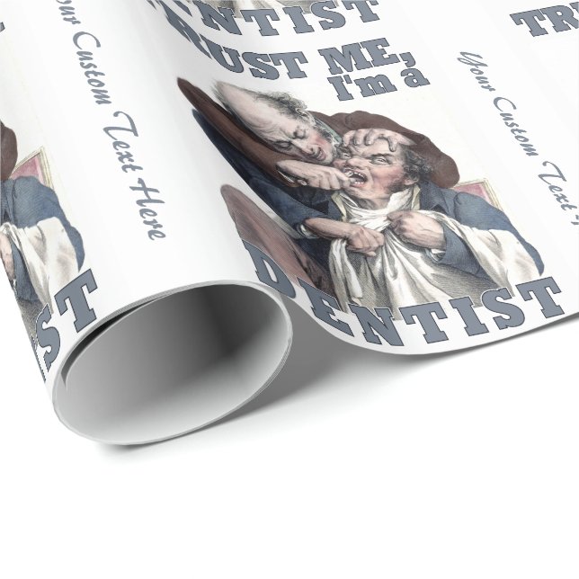ZAHNARZT-Spaß-Verpackungspapier Geschenkpapier (Rolleneckpunkt)