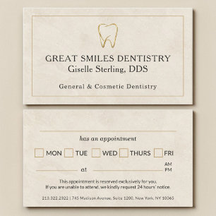Zahnarzt Stein Gold Zahn Dental Termin Visitenkarte