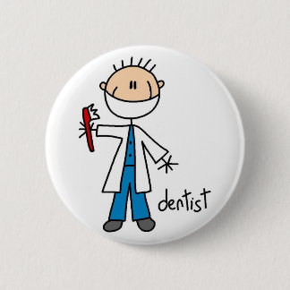 Zahnarzt-Strichmännchen-Knopf Button