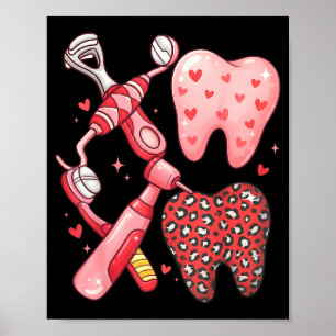 Zahnarzt Valentinstag Dentalassistentin T-Shirt De Poster