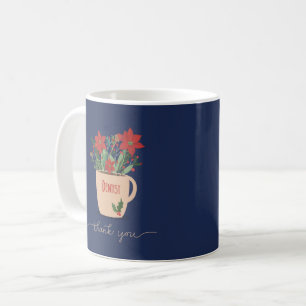 Zahnarzt Vielen Dank an Christmas Poinsettias Kaffeetasse