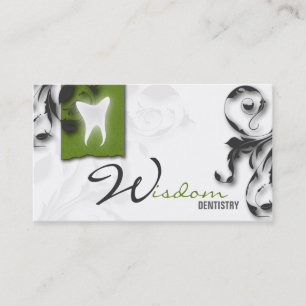 Zahnarzt-Visitenkarte-elegantes Monogramm-Grün Visitenkarte