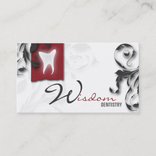 Zahnarzt-Visitenkarte-elegantes Monogramm-Rot Visitenkarte