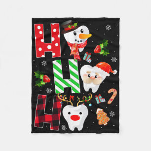 Zahnarzt Weihnachts Spaß Zahn Dental Geschenk Rot Fleecedecke