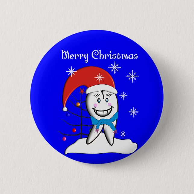 Zahnarzt-Weihnachtskarten und -geschenke Button (Vorderseite)