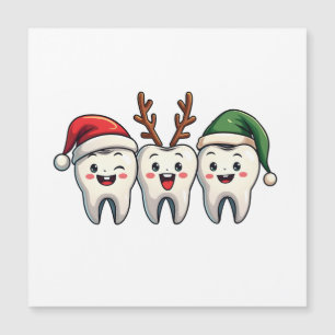 Zahnarzt Zahn Weihnachten Santa Zahnseide Xmas Bau Magnetkarte