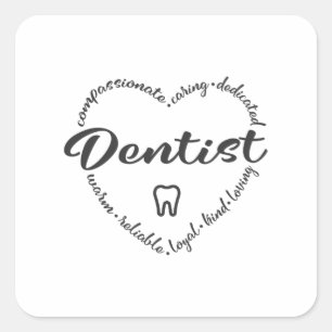 Zahnarzt, Zahnarztschule, Zahnarztbüro Quadratischer Aufkleber