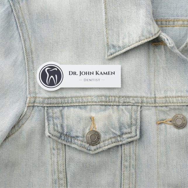 Zahnarzt | Zähne-Logo Namensschild (Beispiel)