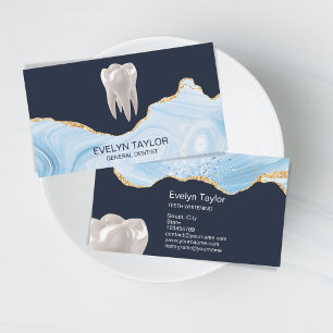 Zahnarzt Zahnklinik Teeth Whitening Blue Visitenkarte