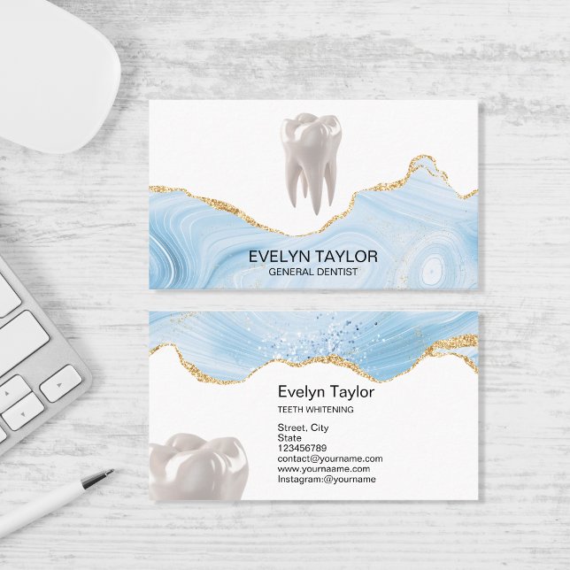 Zahnarzt Zahnklinik Teeth Whitening Glitzer Visitenkarte (Von Creator hochgeladen)