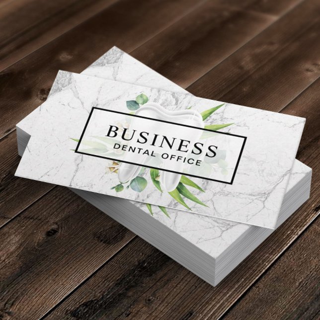 Zahnarzt Zahnstooth Moderne Marmorfeier Terminkarte (Von Creator hochgeladen)