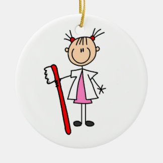 Zahnarztassistent mit Zahnbürste Keramikornament