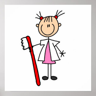 Zahnarztassistent mit Zahnbürste Poster