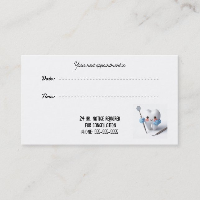 Zahnarztbestellung Whimsy Office Card Terminkarte (Vorderseite)