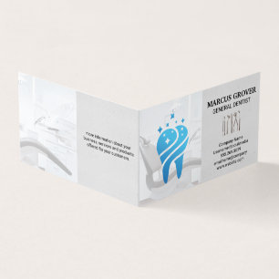 Zahnarztbüro   Clean Blue Tooth   Zahnwerkzeuge Visitenkarten