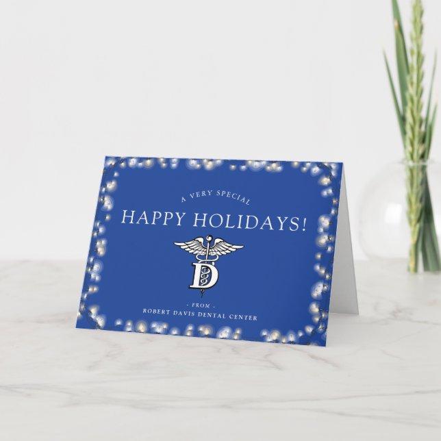 Zahnarztbüro Custom Happy Holidays Feiertagskarte (Vorderseite)