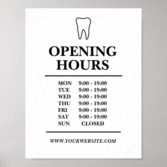Zahnarztbüro Open hours Template Poster (Vorne)