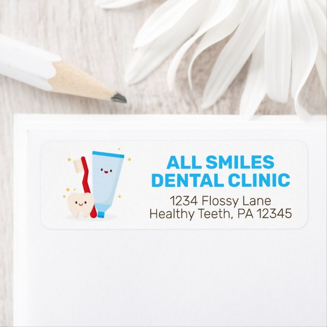 Zahnarztbüro-Rücksendeadressen-Aufkleber (Insitu)