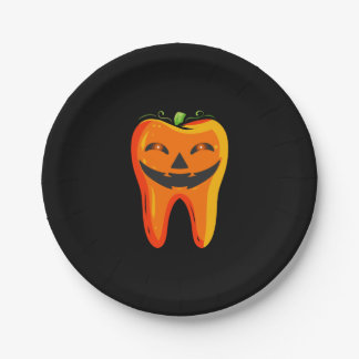 Zahnärzte Tooth Pumpkin Halloween Pappteller