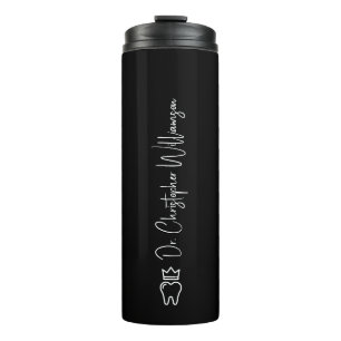 Zahnarztgeschenk Personalisierter Name gekrönter S Thermosbecher