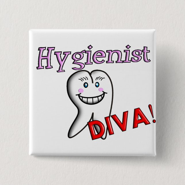 Zahnarzthelfer-Geschenk-"Hygieniker DIVA! " Button (Vorderseite)