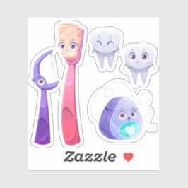 Zahnarzthygiene-Süße Figur-Cartoon Aufkleber