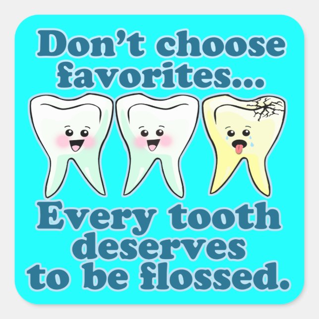 Zahnarzthygienie Quadratischer Aufkleber (Vorderseite)