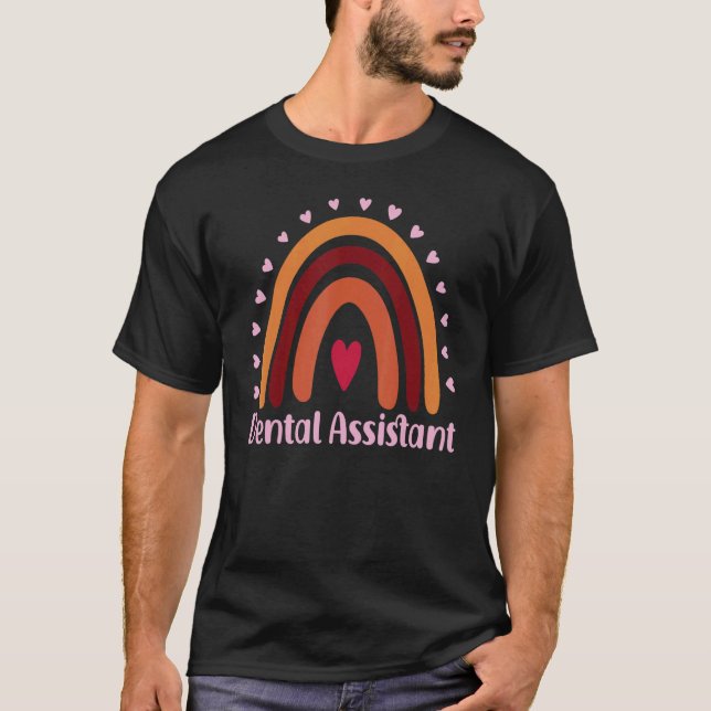 Zahnarzthygienist Leopard Boho Rainbow Dental Assi T-Shirt (Vorderseite)